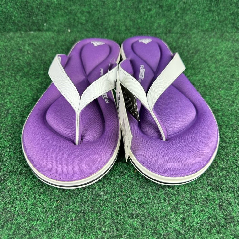 Adidas Fit Foam Juuvi Flip Flops Women's Size 9.5 Sandals Thong Purple (Men’s 8) - Picture 2 of 8